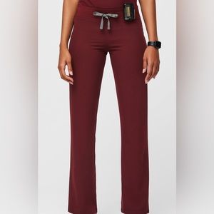 Figs technical burgundy pants size small